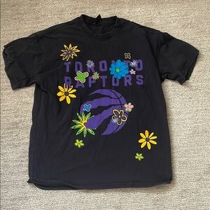 Black and Purple Short Sleeve Tee with Toronto Raptors logo